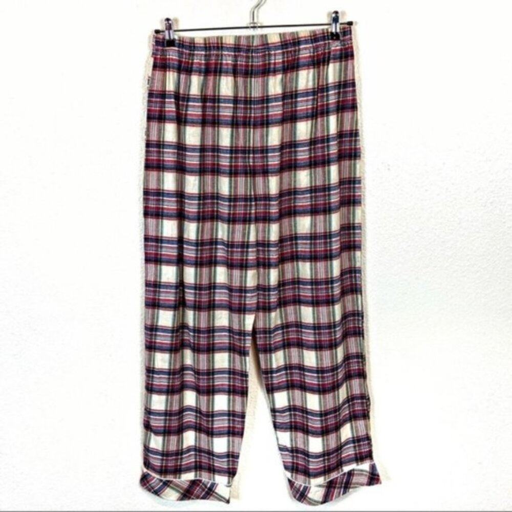 Plaid Flannel Pajama Bottom Only Necessities sz 14 Cozy Red Blue White Black